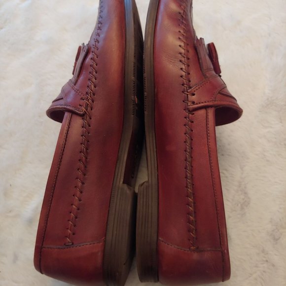 Mens Giorgio Brutini Brown Leather Weave Tassel Loafers Shoes Size 11 D main image 5